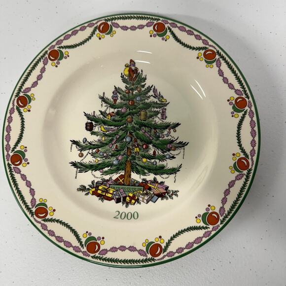 Spode 2000 Annual Collector Holiday Plate 8" Christmas Tree Design - No box - Picture 1 of 3